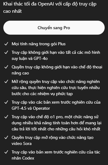 Tài khoản ChatGPT Pro 1 năm